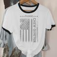 Please Chew Quieter Introvert USA Flag Vintage Unisex Cotton Ringer T-Shirt Please Chew Quieter Introvert USA Flag Vintage Unisex Cotton Ringer T-Shirt
