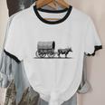 Please Be Patient I'm From The 1900s Oxen And Wagon Premium Unisex Cotton Ringer T-Shirt