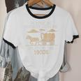 Please Be Patient I'm From The 1900s Retro Pixel Horse Wagon Premium Unisex Cotton Ringer T-Shirt