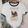 Please Be Patient With Mee I'm From The 1900s Minimalist Premium Unisex Cotton Ringer T-Shirt