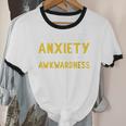 Powered By Anxiety And Awkwardness Social Anxiety Introverts Unisex Cotton Ringer T-Shirt