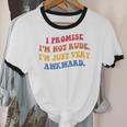 I Promise I'm Not Rude I'm Just Very Awkward Introvert Unisex Cotton Ringer T-Shirt I Promise I'm Not Rude I'm Just Very Awkward Introvert Unisex Cotton Ringer T-Shirt