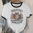 Proud Introverted Book Club Anti Social Reader Pet Cat Unisex Cotton Ringer T-Shirt
