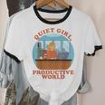 Quiet Girl Productive World Introvert Office Staff Secretary Unisex Cotton Ringer T-Shirt