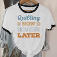 Quilting Now Minimal Socializing Introvert Vintage Unisex Cotton Ringer T-Shirt Quilting Now Minimal Socializing Introvert Vintage Unisex Cotton Ringer T-Shirt