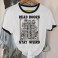 Read Books Stay Weird Book Lover Joke Introvert Reading Unisex Cotton Ringer T-Shirt
