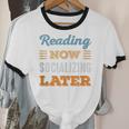 Reading Now Minimal Socializing Introvert Vintage Unisex Cotton Ringer T-Shirt Reading Now Minimal Socializing Introvert Vintage Unisex Cotton Ringer T-Shirt