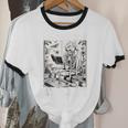 Reading Time At Last Book Lover Introvert Skeleton Reading Unisex Cotton Ringer T-Shirt