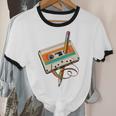 Retro Cassette Tape & Pencil Rewind Nostalgia Party 80s 90s Unisex Cotton Ringer T-Shirt