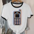 Retro Cell Vintage Mobile Phone 90s Nostalgia Vaporwave Fun Unisex Cotton Ringer T-Shirt