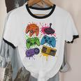 Retro Gamer Controller 80s 90s Video Game Arcade Nostalgia Unisex Cotton Ringer T-Shirt