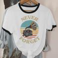 Retro Grammophone Never Forget Nostalgia Vintage Unisex Cotton Ringer T-Shirt