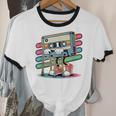 Retro Old Cassette Tape Cartoon With Walker Nostalgia Unisex Cotton Ringer T-Shirt
