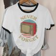 Retro TV Never Forget Nostalgia Vintage Unisex Cotton Ringer T-Shirt