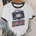 Rewind Good Times Retro VHS Tape Nostalgia 80s 90s Premium Tri-Blend Unisex Cotton Ringer T-Shirt
