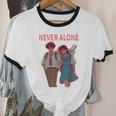 Running Together Always Connected Anime Nostalgia Message Unisex Cotton Ringer T-Shirt