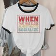 Sarcastic Anti Social Introvert Socialize Unisex Cotton Ringer T-Shirt