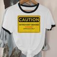 A Simple Yellow Warning Sign For Introvert Unisex Cotton Ringer T-Shirt A Simple Yellow Warning Sign For Introvert Unisex Cotton Ringer T-Shirt