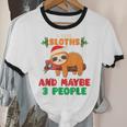 Sloth For Sloth Lover Men Women Kids Introverts Unisex Cotton Ringer T-Shirt