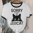 Sorry I Can't Go I'm An Indoor Cat Introvert Cats Unisex Cotton Ringer T-Shirt Sorry I Can't Go I'm An Indoor Cat Introvert Cats Unisex Cotton Ringer T-Shirt