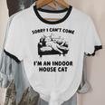Sorry I Can't Go I'm An Indoor Cat Introvert Saying Unisex Cotton Ringer T-Shirt Sorry I Can't Go I'm An Indoor Cat Introvert Saying Unisex Cotton Ringer T-Shirt
