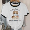 Sorry I Can't Indoor Cat Top For Introvert With Coffee Book Unisex Cotton Ringer T-Shirt Sorry I Can't Indoor Cat Top For Introvert With Coffee Book Unisex Cotton Ringer T-Shirt