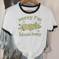 Sorry I'm Kinda Busy Lazy Cat Sarcastic Sayings Introvert Men Women Unisex Cotton Ringer T-Shirt Sorry I'm Kinda Busy Lazy Cat Sarcastic Sayings Introvert Men Women Unisex Cotton Ringer T-Shirt