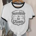Sunshine Is For Plants Introverts Goth Gothic Gamers Unisex Cotton Ringer T-Shirt