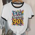 I Survived The 90s – Cute Retro Cartoon Nostalgia Unisex Cotton Ringer T-Shirt I Survived The 90s – Cute Retro Cartoon Nostalgia Unisex Cotton Ringer T-Shirt