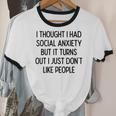 I Thought I Had Social Anxiety Introvert Slogan Unisex Cotton Ringer T-Shirt I Thought I Had Social Anxiety Introvert Slogan Unisex Cotton Ringer T-Shirt