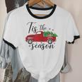 Tis The Season Holiday Nostalgia Red Truck Unisex Cotton Ringer T-Shirt Tis The Season Holiday Nostalgia Red Truck Unisex Cotton Ringer T-Shirt