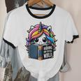 Unicorn Reading Book Reader Introvert Book Lover Humor Unisex Cotton Ringer T-Shirt Unicorn Reading Book Reader Introvert Book Lover Humor Unisex Cotton Ringer T-Shirt
