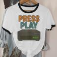 VHS Cassette Retro Analog Nostalgia Theme Unisex Cotton Ringer T-Shirt