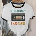 VHS Cassette Tape Retro 80s 90s Nostalgia Unisex Cotton Ringer T-Shirt
