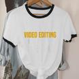 Video Editor Introvert Editing Production Filmmaking Job Unisex Cotton Ringer T-Shirt