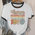 Vintage 1970 Birthday Retro Style 70's Born Nostalgia Outfit Unisex Cotton Ringer T-Shirt