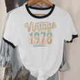 Vintage 1978 Retro Year Groovy 70s For Dad Nostalgia Unisex Cotton Ringer T-Shirt