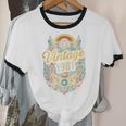 Vintage 1981 Retro Badge Nostalgia Eighties Compass Skull Unisex Cotton Ringer T-Shirt