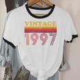 Vintage 1997 Retro Style 90's Born Nostalgia Vibes Birthday Premium Tri-Blend Unisex Cotton Ringer T-Shirt
