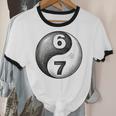 Vintage 6 7 Sketch Yin Yang Namaste Six Seven Nostalgia Unisex Cotton Ringer T-Shirt