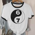 Vintage 6 7 Yin Yang Namaste Six Seven Nostalgia Unisex Cotton Ringer T-Shirt