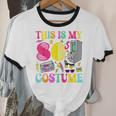 Vintage 80s Vibes Costume Nostalgia 1980s Fashion Cassette Unisex Cotton Ringer T-Shirt
