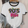 Vintage 90's Babe Party Back To 90s Cassette Nostalgia Premium Tri-Blend Unisex Cotton Ringer T-Shirt