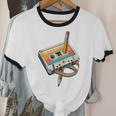 Vintage Pencil Rewind Cassette Tape Nostalgia Party 80s 90s Unisex Cotton Ringer T-Shirt