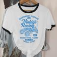 Vintage Racing Automotive Nostalgia Distressed Car Premium Tri-Blend Unisex Cotton Ringer T-Shirt