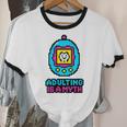 Women's Adulting Is A Myth Retro Pixel Pet Nostalgia Millennials Unisex Cotton Ringer T-Shirt