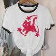 Yk2 Grunge Scary Cat With Shooting Stars 90s Nostalgia Unisex Cotton Ringer T-Shirt Yk2 Grunge Scary Cat With Shooting Stars 90s Nostalgia Unisex Cotton Ringer T-Shirt