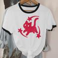 Yk2 Grunge Scary Cat With Shooting Stars 90s Nostalgia Unisex Cotton Ringer T-Shirt Yk2 Grunge Scary Cat With Shooting Stars 90s Nostalgia Unisex Cotton Ringer T-Shirt