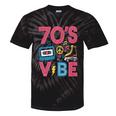 70s Retro Style Roller Skate Cassette Music Nostalgia Tie-Dye T-Shirts Black Tie-Dye