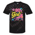 80's Girl Roller Skates Skating Eighties 1980s Nostalgia Tie-Dye T-Shirts Black Tie-Dye